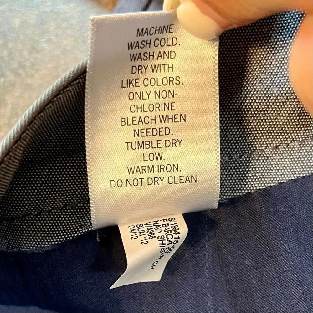 Banana Republic Straight Fit Emerson Navy Ship Blue Pants 32/34